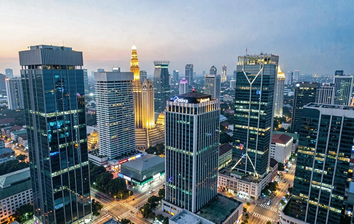 Bangkok skyline at dusk